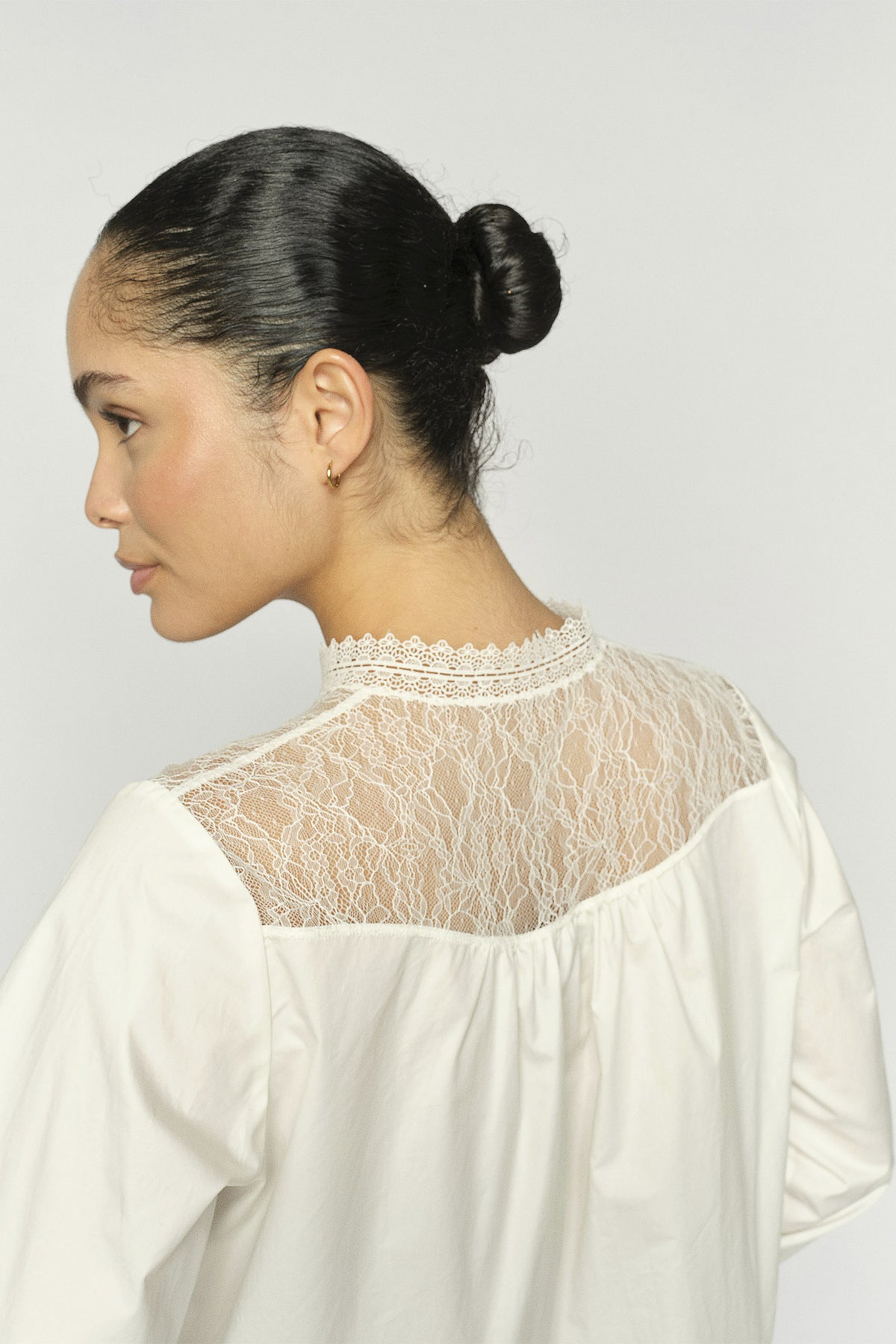 MMInda Cotton Lace Shirt ECRU - 177130