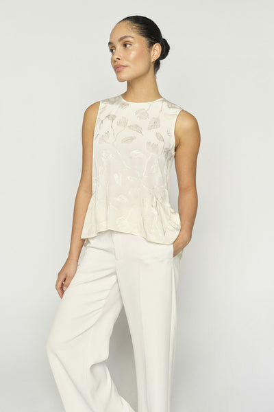 MMIxo Leaf Jacq Top ECRU - 178350 Thumbnail