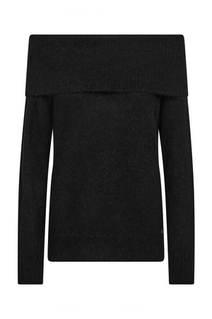MMMape Off Shoulder Stickad Tröja Svart - 182180