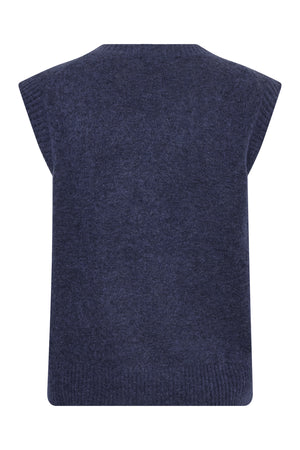 MMMape V-Neck Stickad Väst Crown Blue - 177570