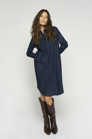 MMMattie Flip Denim Dress MÖRKBLÅ - 178800