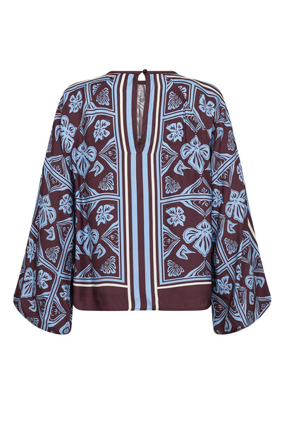 MMMilkey Linocut Blouse Port Royale - 181040 Thumbnail