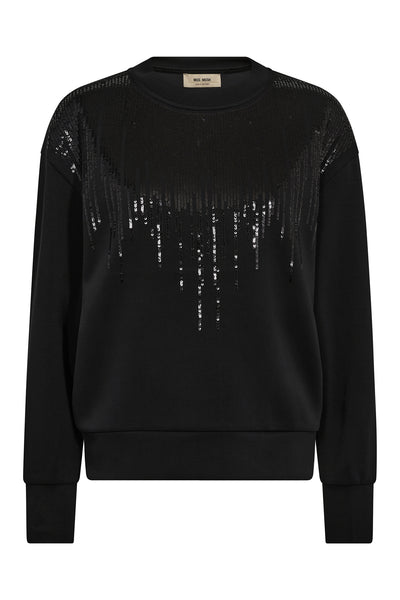 MMNeve O-LS Glam Sweatshirt Black - 175350 Thumbnail
