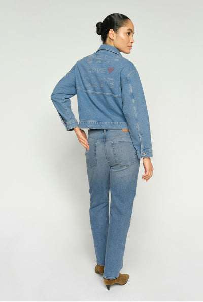 MMRachel Slanted Jeans Mid Blue - 178150 Thumbnail