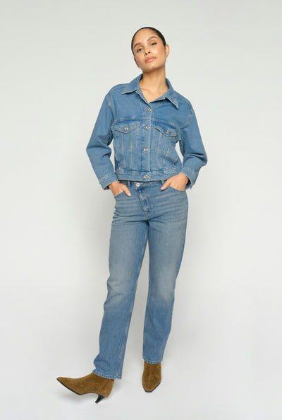 MMRachel Slanted Jeans Mid Blue - 178150 Thumbnail
