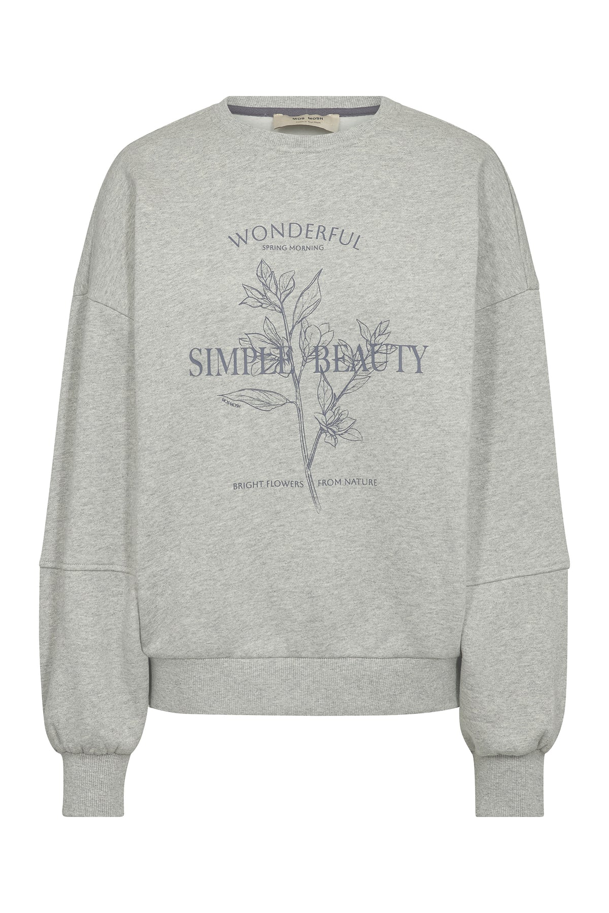 MMRafa O-LS Sweatshirt Ljusgråmelerad - 179010