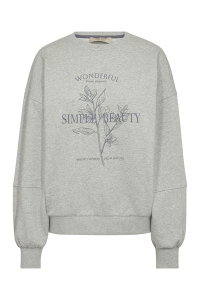 MMRafa O-LS Sweatshirt Ljusgråmelerad - 179010 Thumbnail
