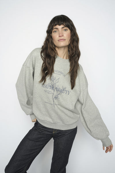 MMRafa O-LS Sweatshirt Ljusgråmelerad - 179010 Thumbnail