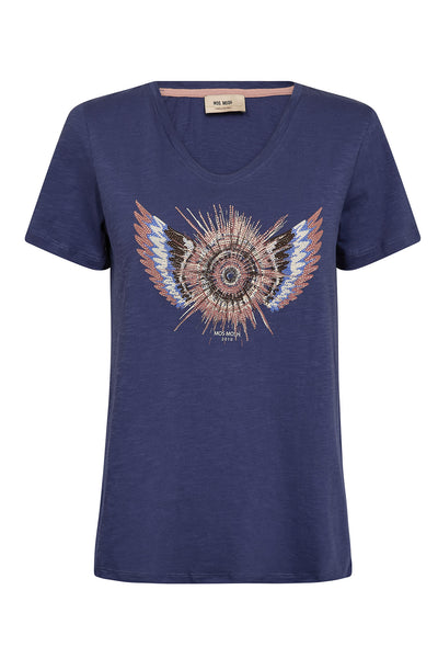 MMRomi Gethi O-SS Glam Tee Crown Blue - 176780 Thumbnail