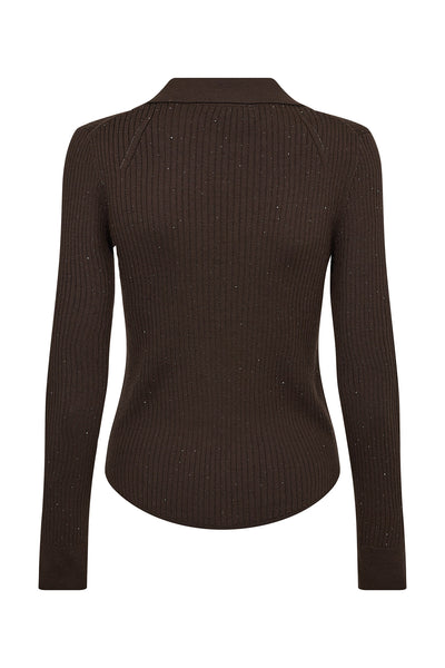 MMRonika Wool Knit Polo Bracken - 175380 Thumbnail
