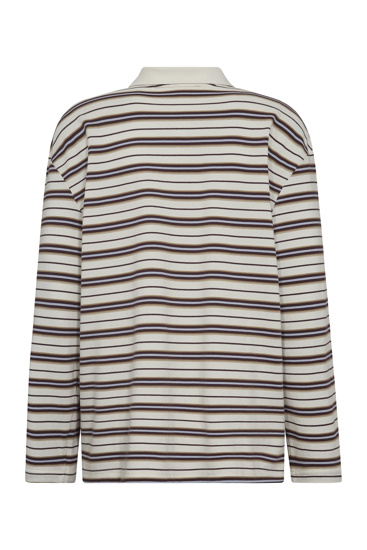 MMRossett LS Stripe Polo Tee Brunnera Blue - 172760