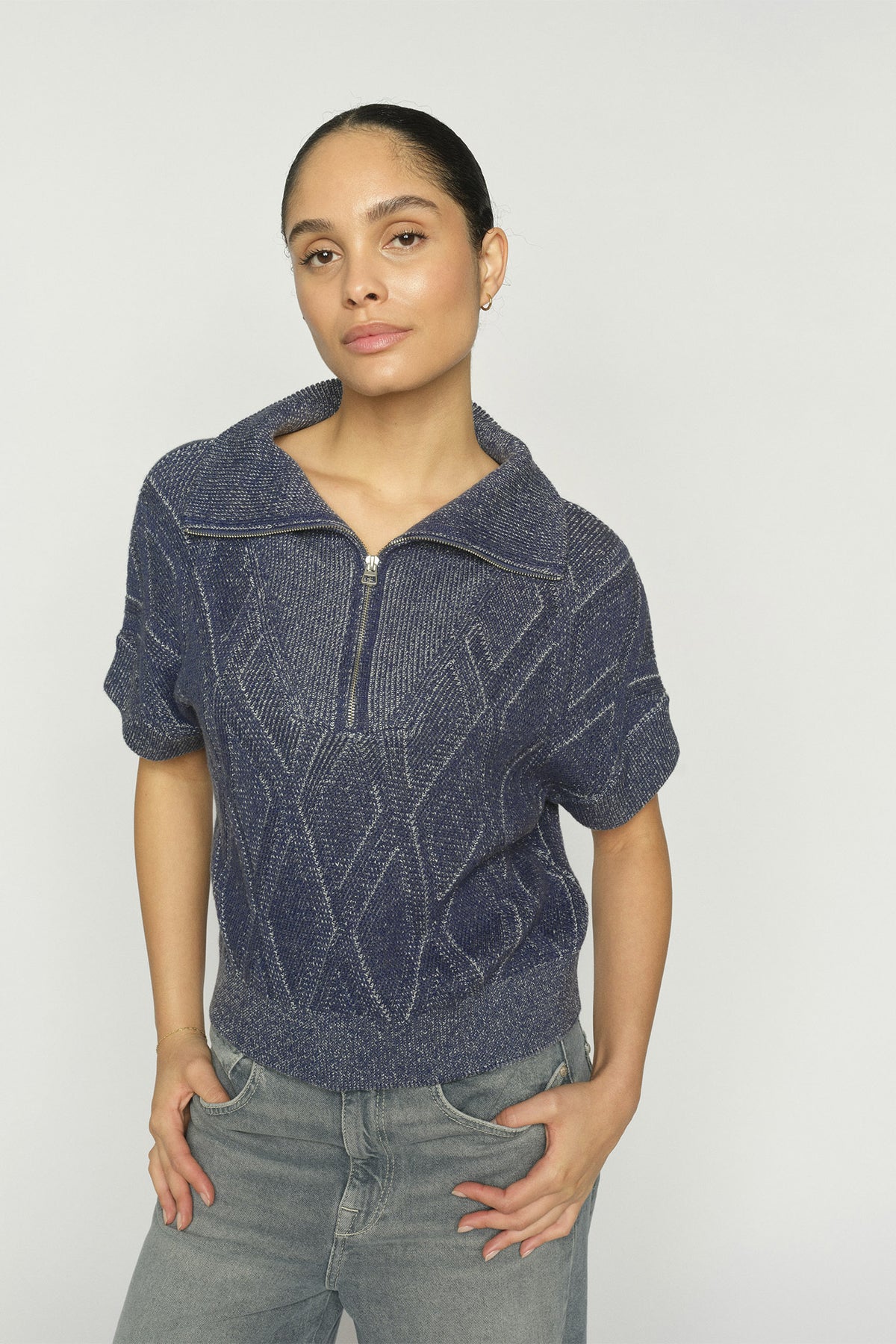 MMSalma SS Knit Vest Crown Blue - 176740