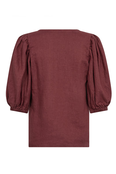 MMTaissa Linen Blouse Cowhide - 160160 Thumbnail