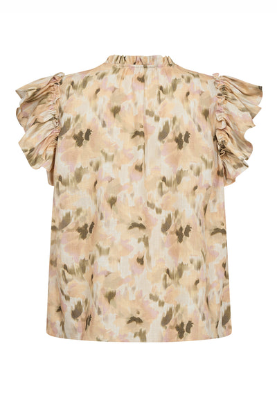 MMTea Flower Field Blouse BRÄND OLIV - 180570 Thumbnail