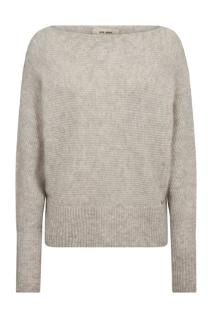 MMThora Båtringad Stickad Tröja Feather Gray - 182750