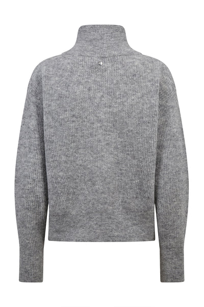 MMThora Knit Zip Cardigan Gråmelerad - 182770 Thumbnail
