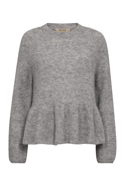 MMThora O-Neck Frill Knit Drizzle - 175390 Thumbnail