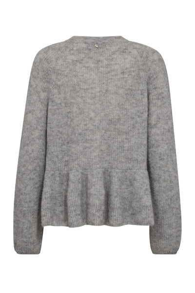 MMThora O-Neck Frill Knit Drizzle - 175390 Thumbnail