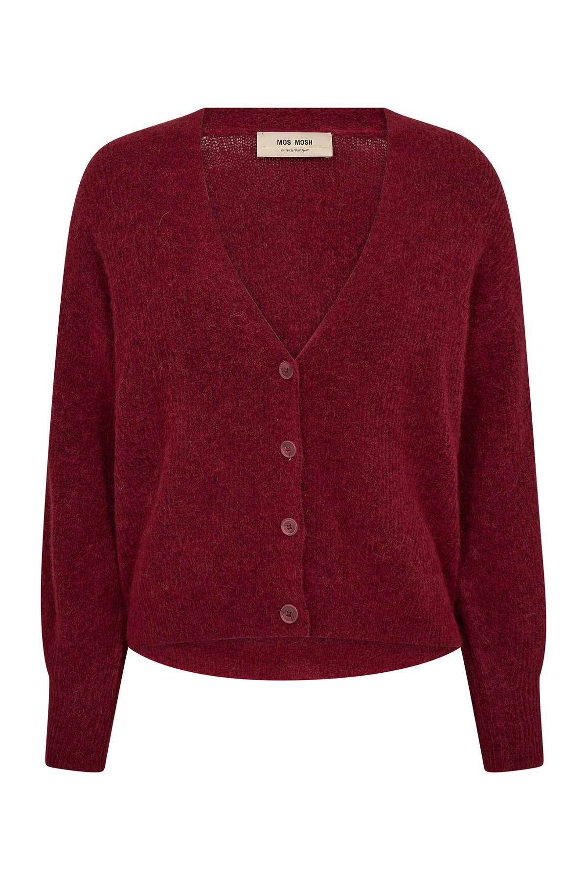 MMThora V-ringad stickad kofta Rhythmic Red