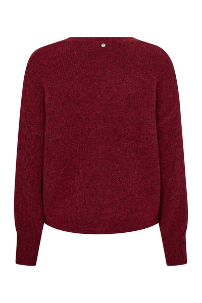 MMThora V-ringad stickad kofta Rhythmic Red Thumbnail