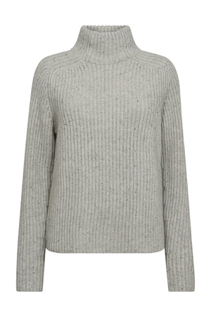 MMThyra Highneck Knit Ljusgråmelerad - 165750