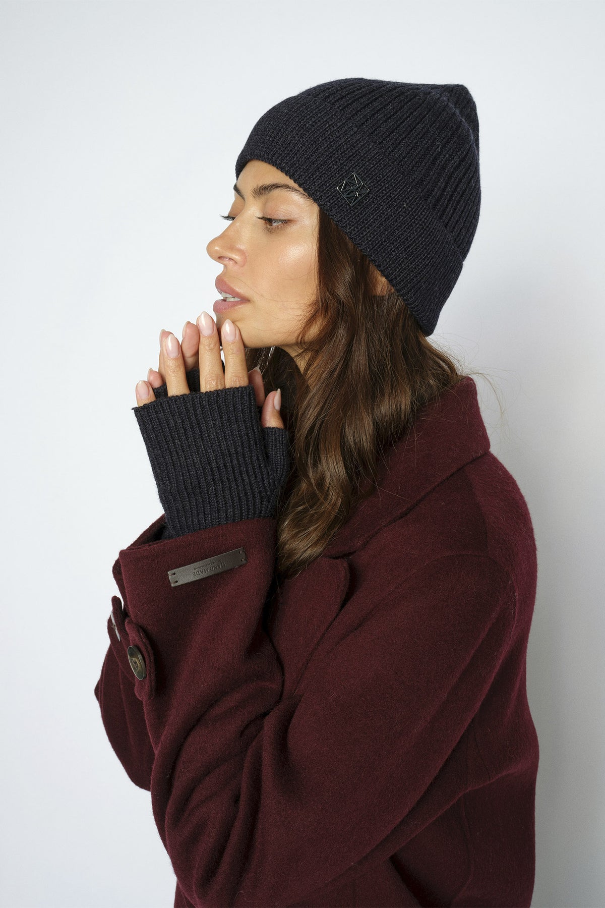 MMTova Wool Rib Hat Mörk marinblå - 179140