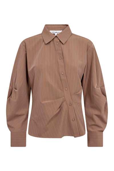 LyviaCC Asym Pin Shirt 20009-Walnut - 500301 Thumbnail
