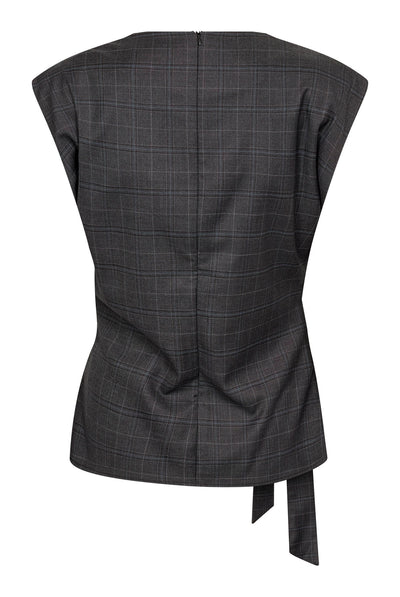 EloraCC Check Pleat Top 65002-Mörkgrå - 500306 Thumbnail