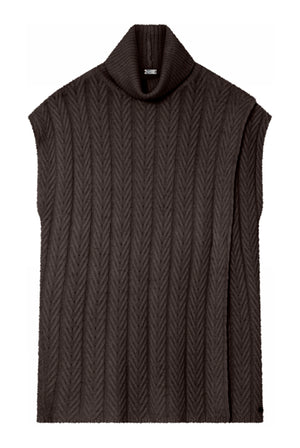 Edie, stickad cape 92981-ChocoBrown - 62422/3799