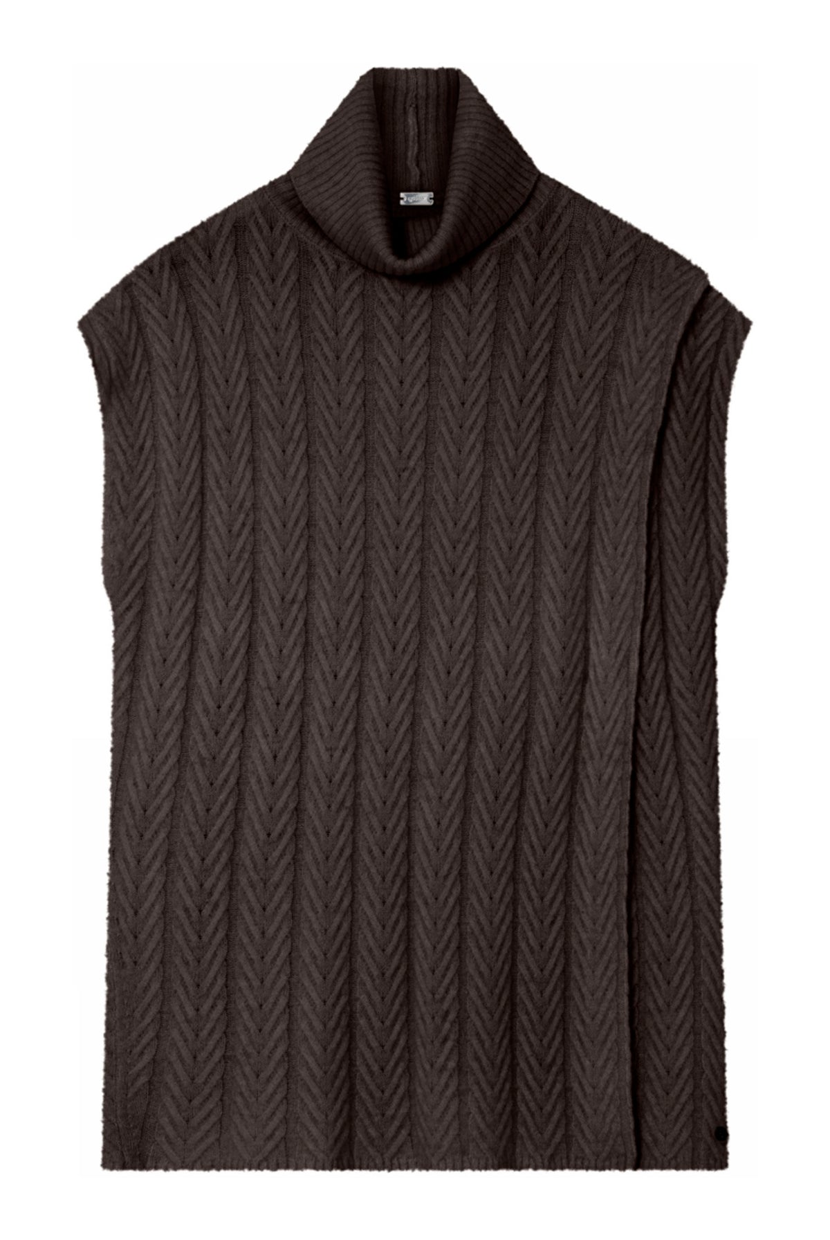 Edie, stickad cape 92981-ChocoBrown - 62422/3799