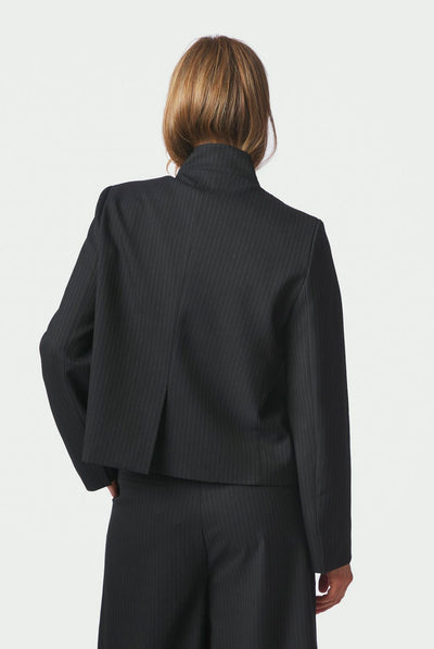 Tiria Slim Pinstripe Blazer Dark Navy - 169991 Thumbnail