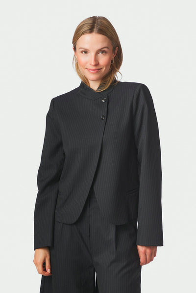 Tiria Slim Pinstripe Blazer Dark Navy - 169991 Thumbnail