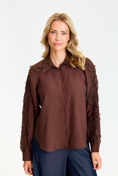 Althea shirt COFFEE - 17289 Thumbnail