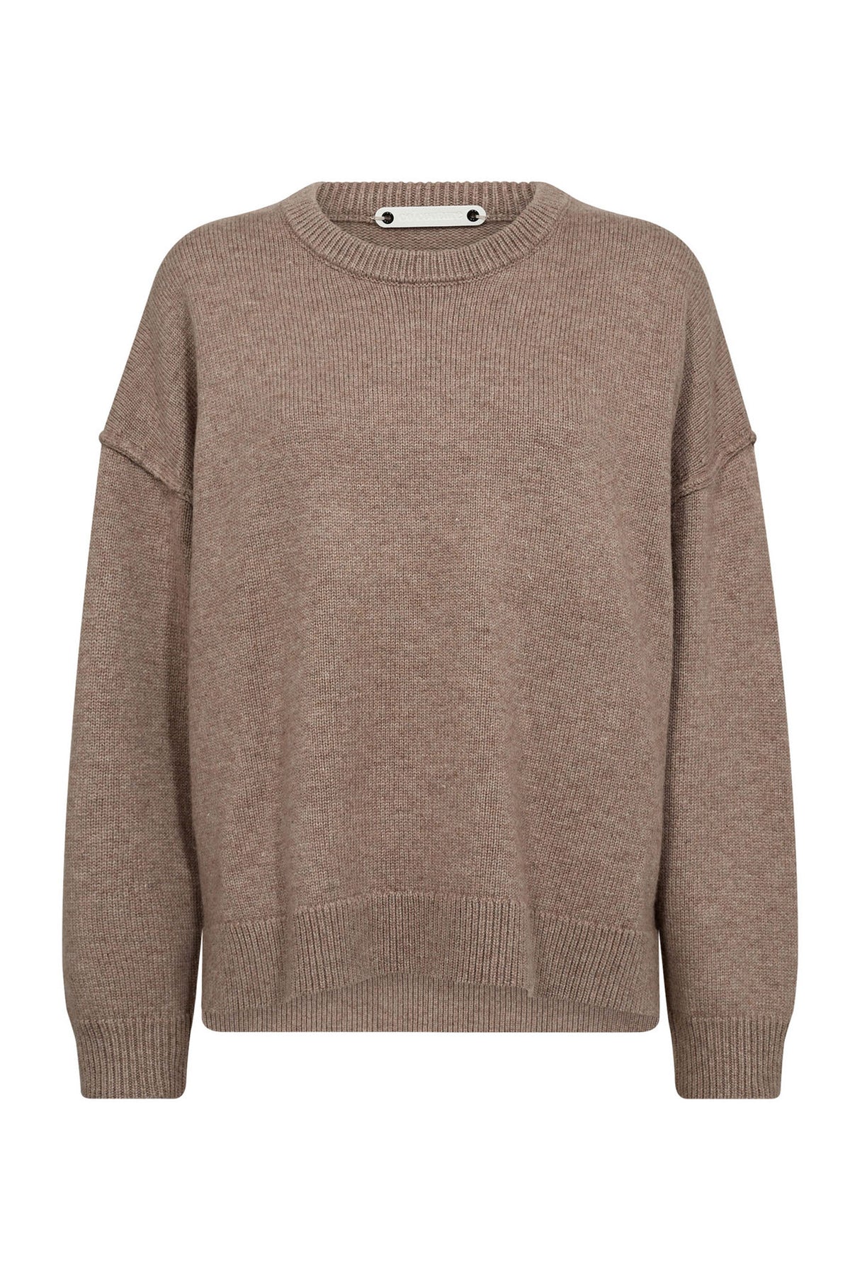 MajaCC Slit O-Neck Knit 26-Latté - 32219
