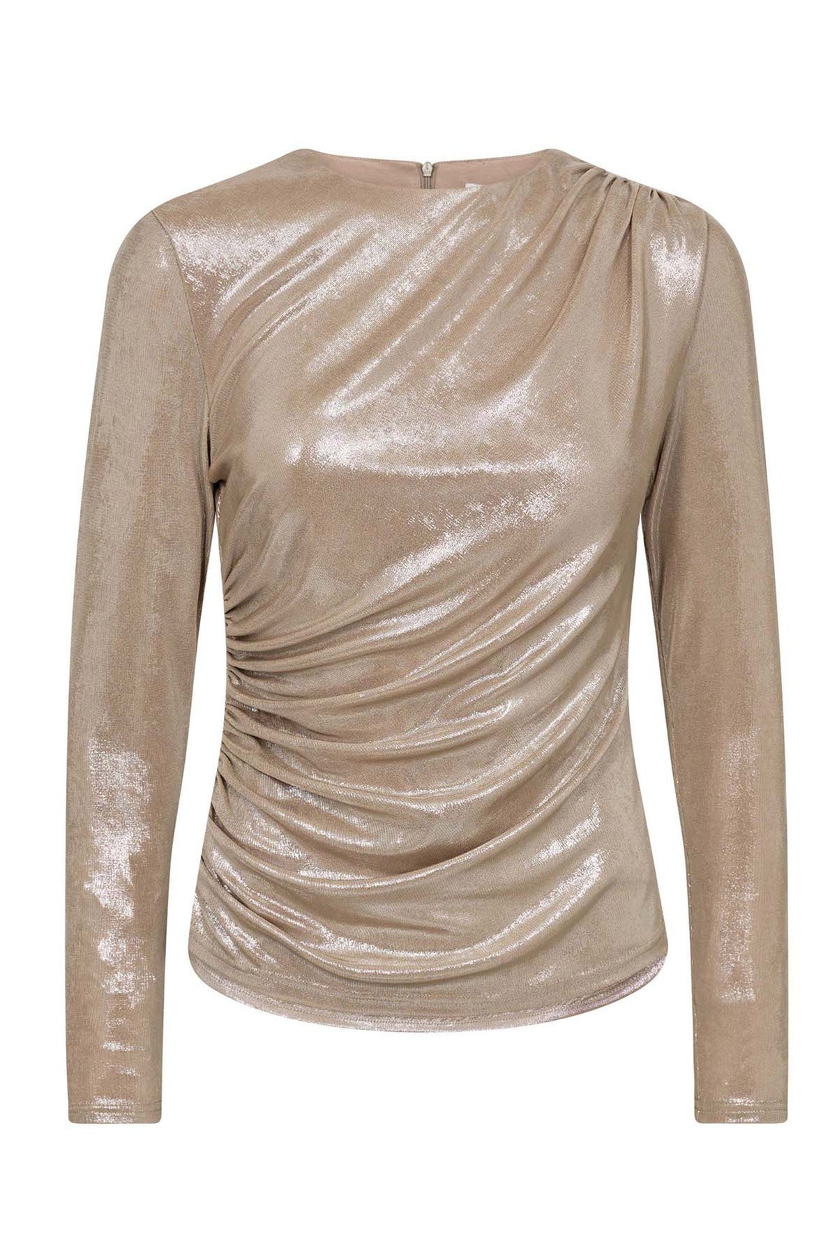 MargotCC Drape Blouse 127-Champagne - 33204