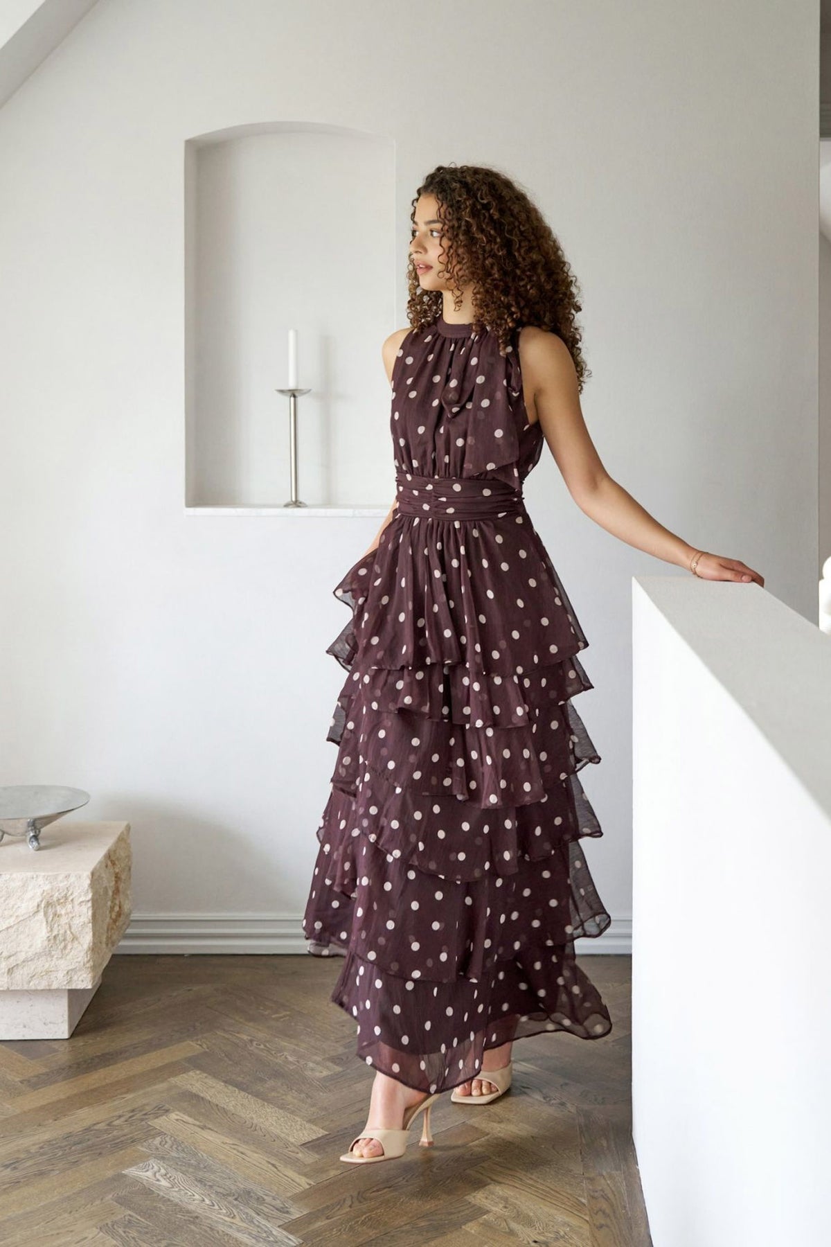 Marli Big Dot Dress Brown - 167758