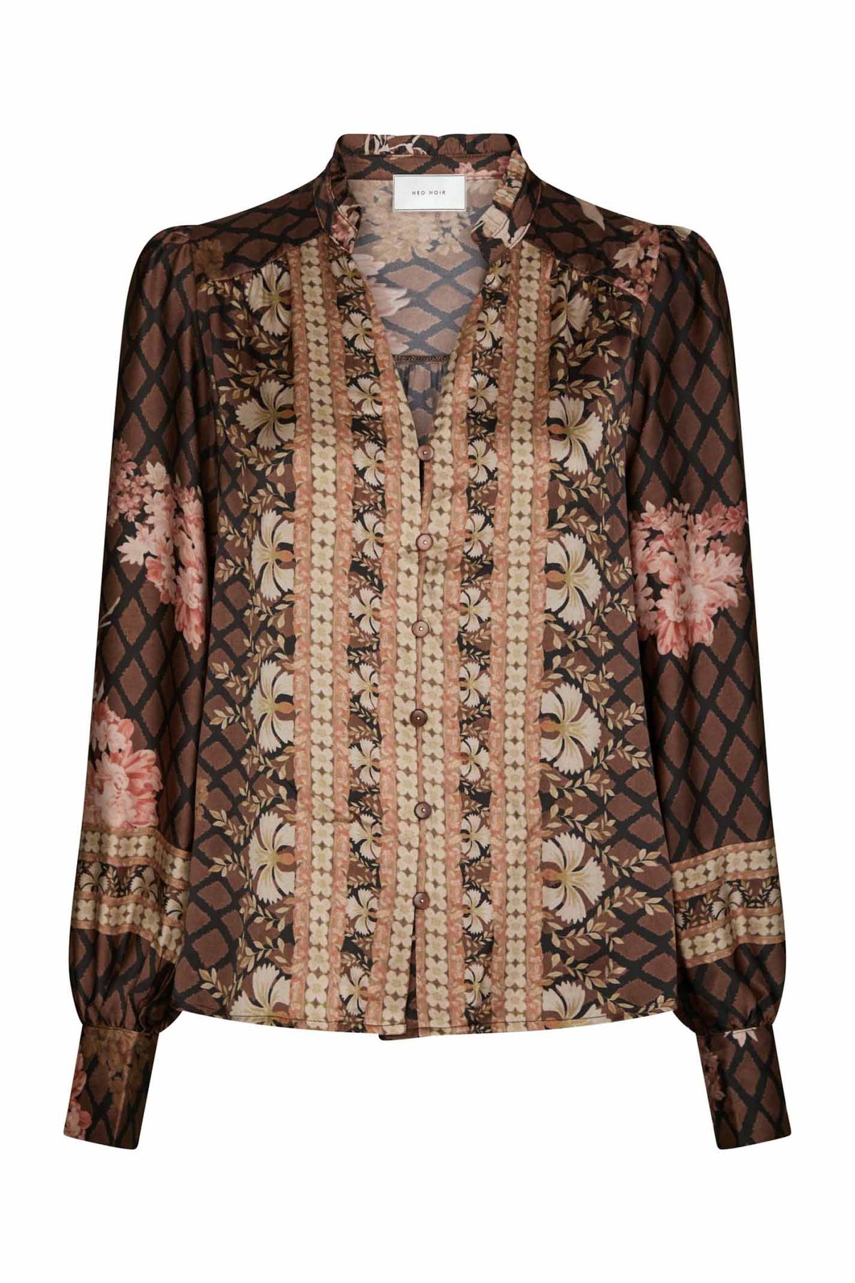 Massima Botanical Border Blus Svart - 167029