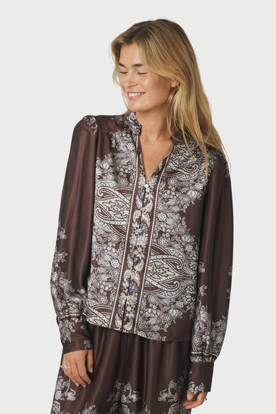 Massima Paisley Border Mörkbrun - 160960 Thumbnail
