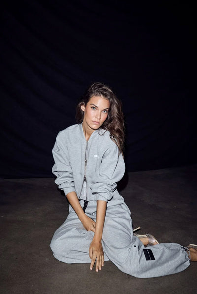 Maxi Crop Zip Sweat Grå Melange - HL10880 Thumbnail