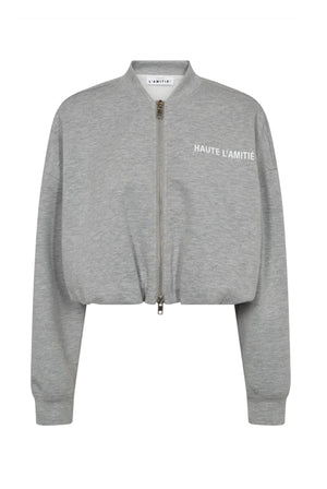 Maxi Crop Zip Sweat Grå Melange - HL10880