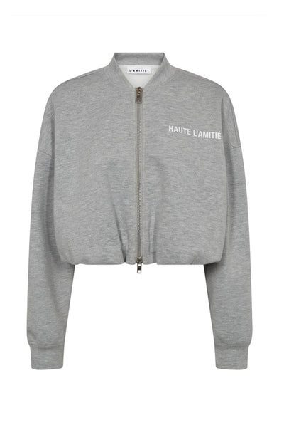 Maxi Crop Zip Sweat Grå Melange - HL10880 Thumbnail