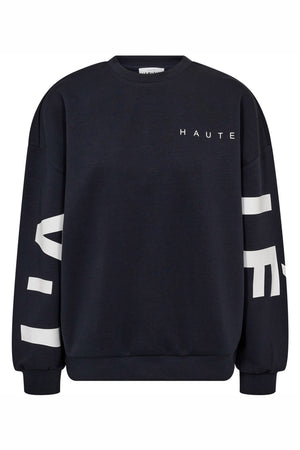 Maxi Split Logo Sweat Marinblå - HL10413