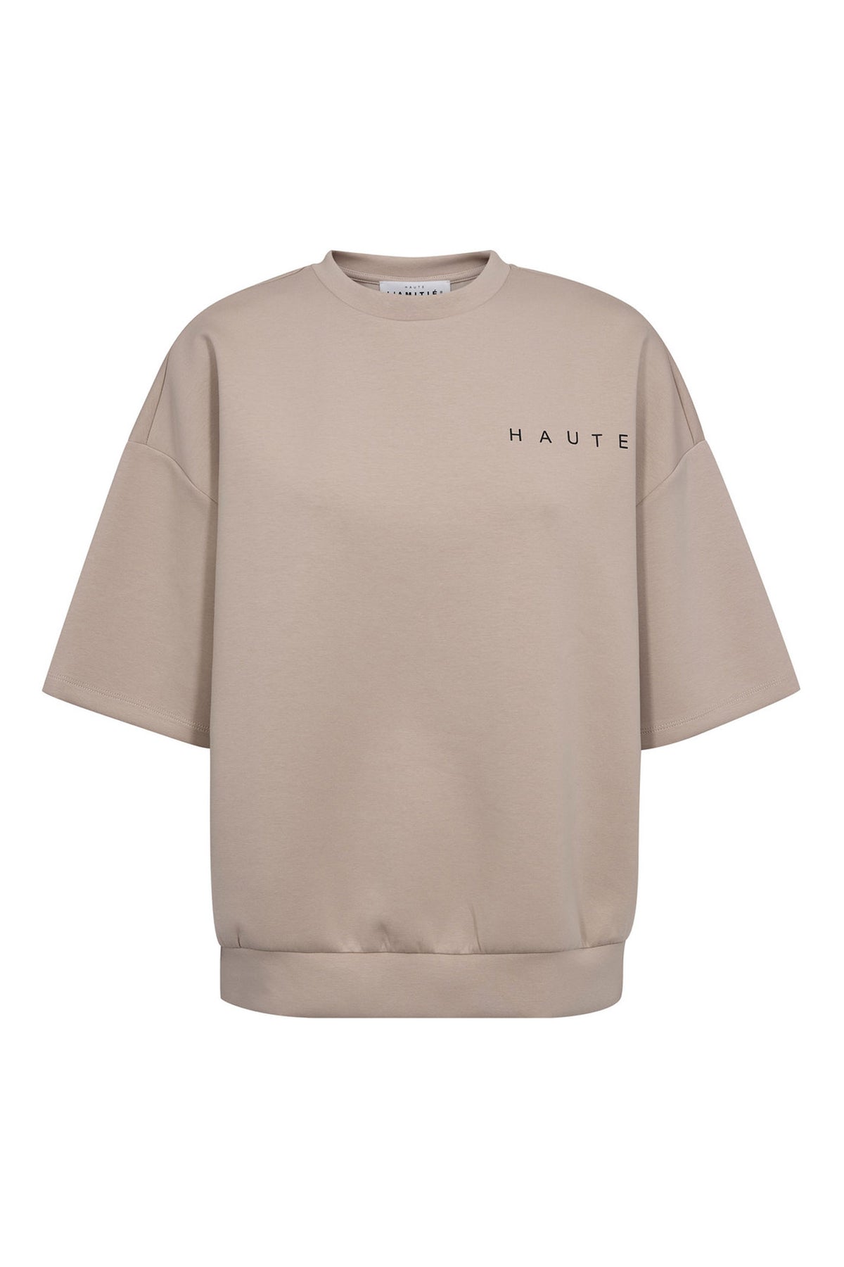 Maxi Split SS Logo Sweat Beige - HL10461