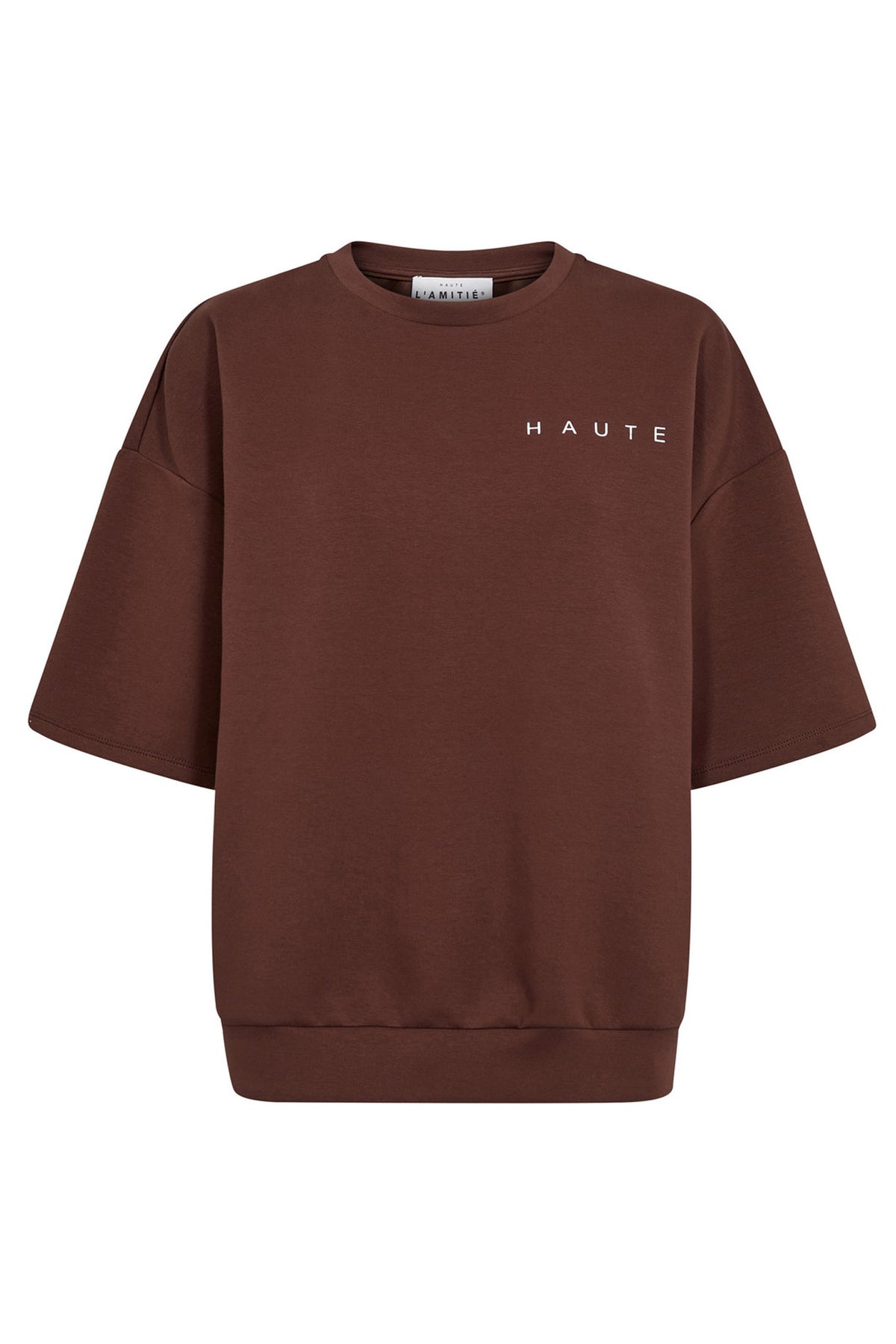 Maxi Split SS Logo Sweat Mocca - HL10461