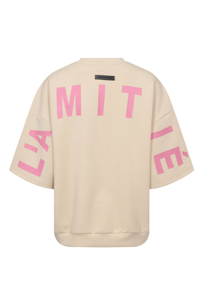 Maxi Split SS Logo Sweat Pearl /Pink - HL10461 Thumbnail