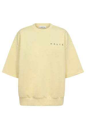 Maxi Split Ss Logo Sweat PALE YELLOW - HL10461