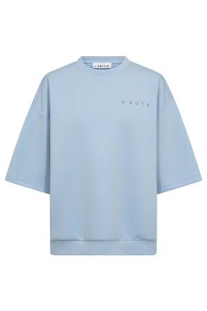 Maxi Split Ss Logo Sweat Pale Blue - HL10461