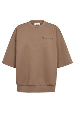 Maxi Split Ss Logo Sweat WALNUT - HL10461