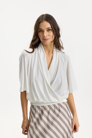 Meline blus 3/4-ärm OFF WHITE - 17114