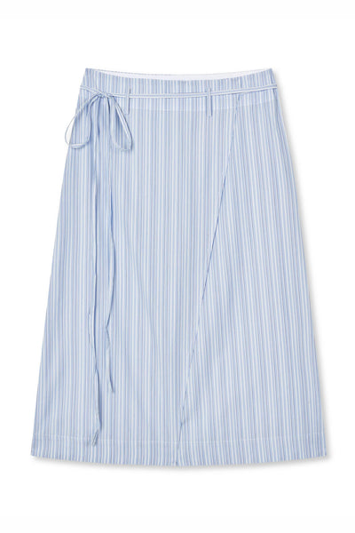 Mia Poplin Marty Wrap Skirt Pinstripe - 205694 Thumbnail
